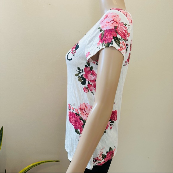 Enough about me…Pink Floral T-Shirt 'Queen' Tee Sz L - Picture 5 of 9